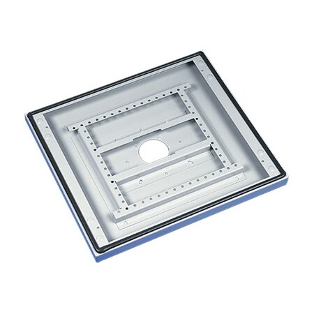 Base with Cutout for Sloped Front, fits 600x600mm, Lt Gray, Steel MPN:PBSK66