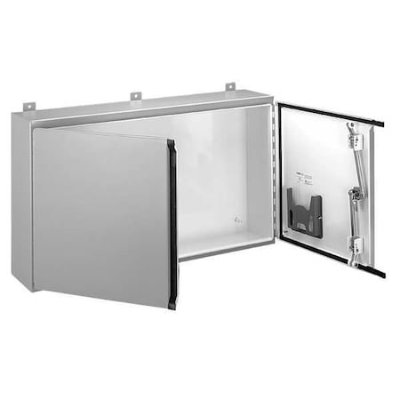 3 Point Latch with keyed Handle Electrical Enclosures, 24 in H, 8 in D, 48 in W, 12, 13, Steel MPN:A244808WFLP