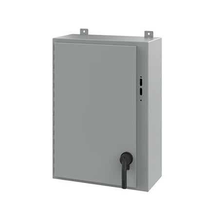 Keyed Handle Electrical Enclosures, 30 in H, 10 in D, 21.38 in W, NEMA 12, Steel MPN:A30SA2210LPPL