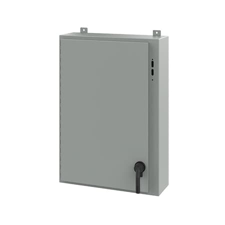 Keyed Handle Electrical Enclosures, 36 in H, 8 in D, 25.38 in W, NEMA 12, Steel MPN:A36SA2608LPPL
