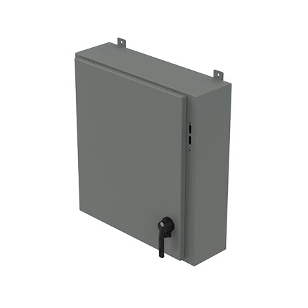 2 Point latch with Padlocking Electrical Enclosures, 36 in H, 10 in D, 28-1/4 in W, 12, Steel MPN:A36X1E2810