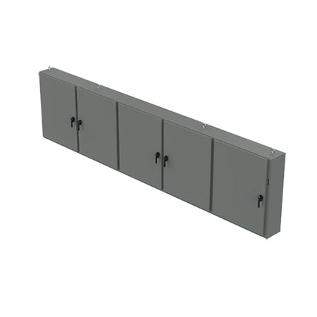3 Point Latch with Padlocking Electrical Enclosures, 60 in H, 18 in D, 196-1/4 in W, 12, Steel MPN:A60X5E19618