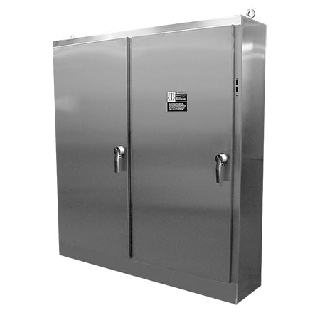 3 Point Latch with Padlock Handle Electrical Enclosures, 84.12 in H, 24.12 in D, 118-3/4 in W MPN:A84XM3EW24SSN4