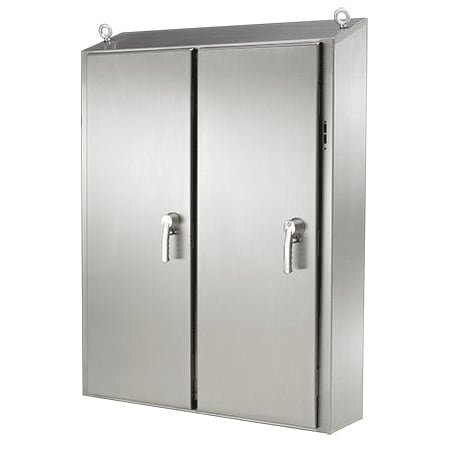3 Point Latch with Padlock Handle Electrical Enclosures, 74 in H, 12 in D, 75 in W, NEMA 4X MPN:WS74XM7512SS