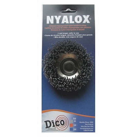 Nyalox Cup Brush, 80 Grit, Gray, 3