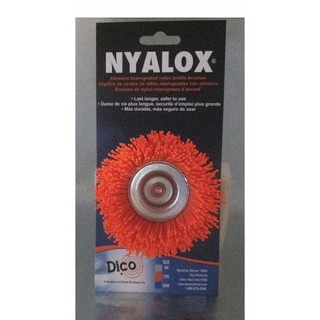 Nyalox Cup Brush, 120 Grit, Orange, 2 1/2