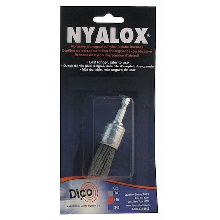 Nyalox End Brush, 80 Grit, Gray, 3/4