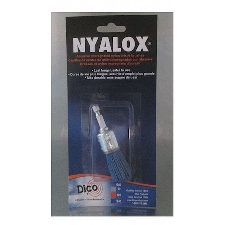 Nyalox End Brush, 240 Grit, Blue, 3/4