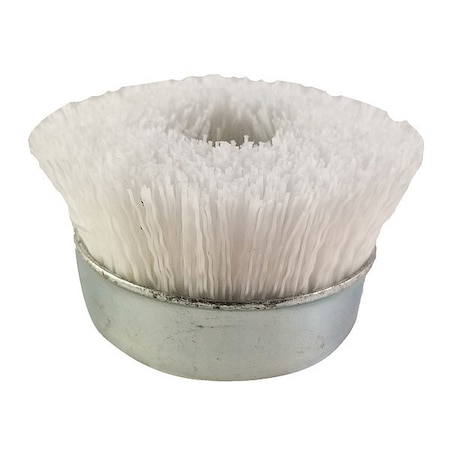 Cup Brush, White, 5/8-11 3
