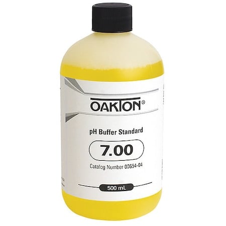 Buffer Solution, pH 7.00, Color Coded: Yellow, Chemical Grade: ACS, Liquid, 500 mL Bottle MPN:00654-04