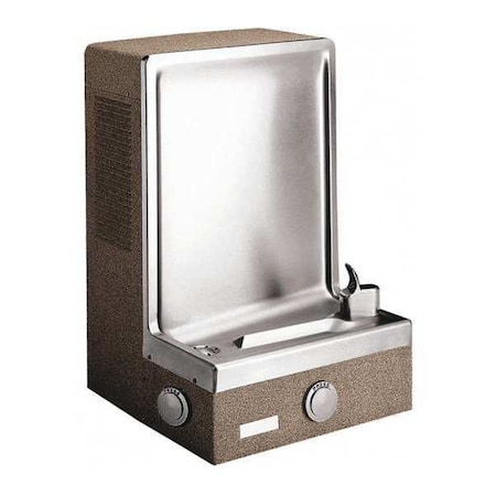 On-Wall Single Drinking Fountain, 1 Level, 18 1/2 in D, 26 9/16 in H, 17 5/16 in W MPN:PLF8SKTP