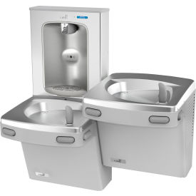 Oasis® PG8EBQSL Bi-Level Drinking Fountain with Quasar Electronic Bottle Filler Greystone 507060