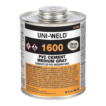 Cement 1600 Series, PVC, M, Gray MPN:1624