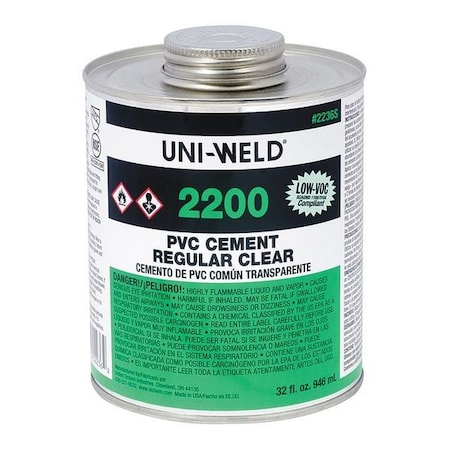 PVC Fast Set Cement, gal., Clear MPN:2224