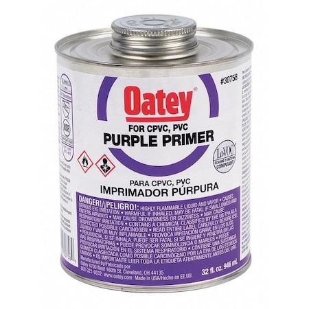 PVC Primer, Purple, 32 oz. MPN:30758
