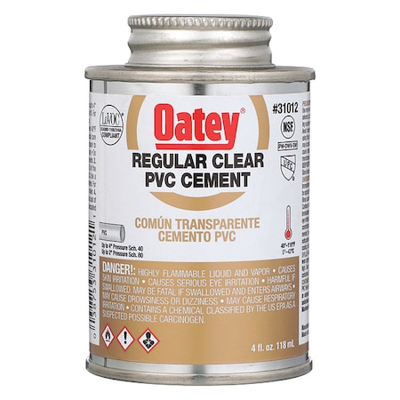 PVC Cement, Regular Clear, 4oz MPN:31012