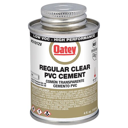 Pipe Cement, Can, 4 fl oz, Clear MPN:31012V