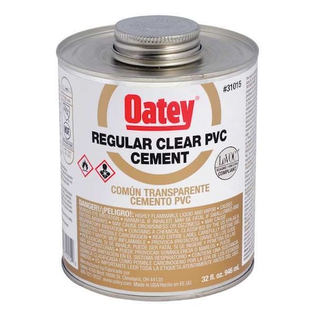 PVC Cement, Clear, Regular Body, 32 oz. MPN:31015