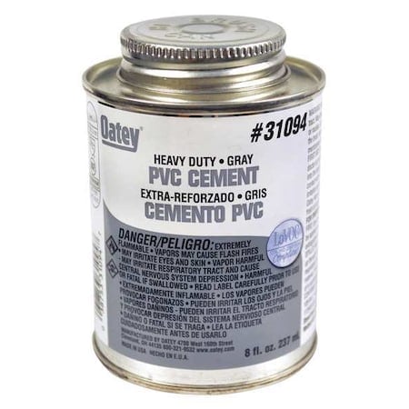 Pipe Cement, 8 fl oz, Gray MPN:31094