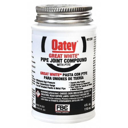 Pipe Thread Sealant 4 fl oz, Brush-Top Can, Great White Pipe Joint Compound, White, Liquid MPN:31230