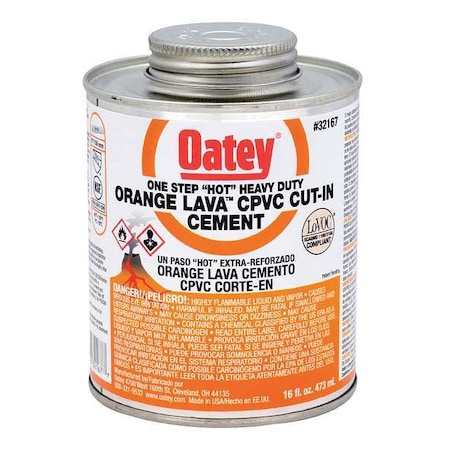 Orange Lava CPVC Cement, 16 oz, Low VOC MPN:32167
