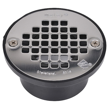 Straight Floor Drain, ABS, Stainless Steel, 2
