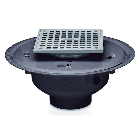 Square Square Drain, PVC, Nickel, 2