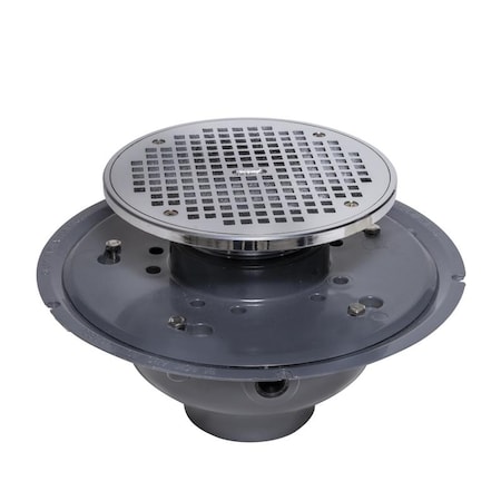 Round Drain, PVC, Chrome, 3