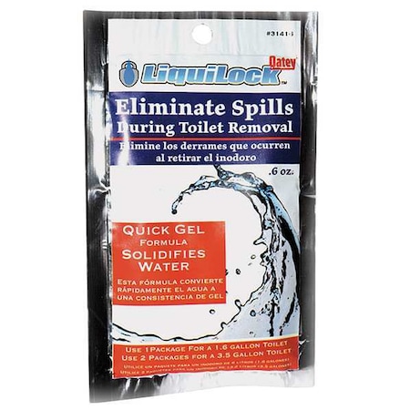 Granular Sorbent, 2 gal Absorbed per Package, 0.6 oz Bag, Acrylic Polymer, Not Scented, White MPN:31416