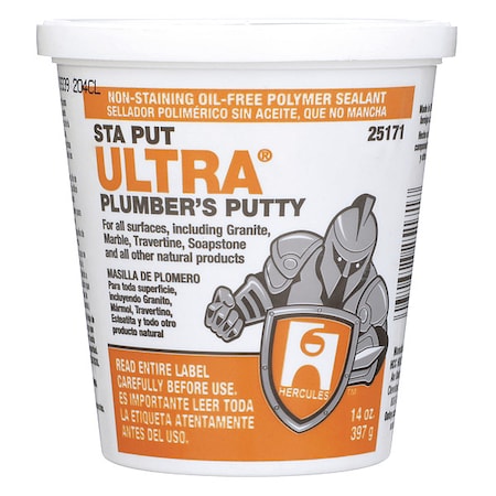 Plumber's Putty, 14 oz Container Size, Tub, Sta Put, Beige MPN:25171