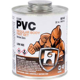Hercules 60142 Below Zero Pvc - Clear Regular Body Fast Set Cement - Dauber In Cap 8 oz. 60142 - Pkg Qty 24