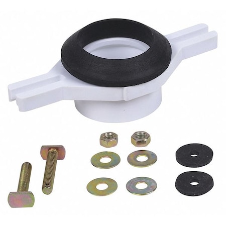 Urinal Flange Kit, PVC, White, Adjustable MPN:43541