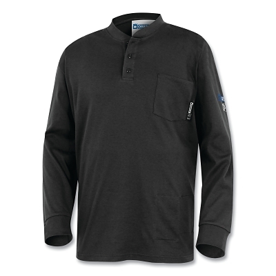 Fr 7OZ Cotton Henley Shirt Long Sleeves Navy M MPN:ZFI409-M