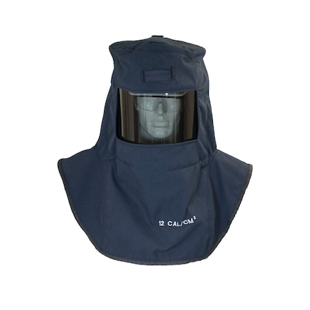 Arc Flash Hood, 2 PPE CAT, 12 cal/sq cm, Polycarbonate Window, Black, Universal MPN:LAN2ST-C