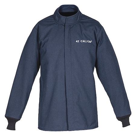 Oberon Arc Flash Flame Resistant Coat for Men- FR, 40 Cal - Navy Blue, L MPN:LAN4-CT-L