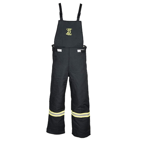 Arc Flash Bib Overalls, 25 Cal, 40 in Waist, Black, XL MPN:TCG25-BIB-XL