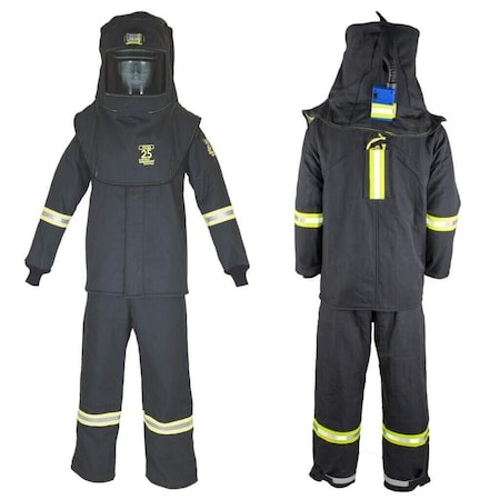 Deluxe Arc Flash Clothing Kit, 25 Cal, Includes Coat, Leg Zippers, Hood, Light & Vent, L MPN:TCG3B-ESL-L+HVSL