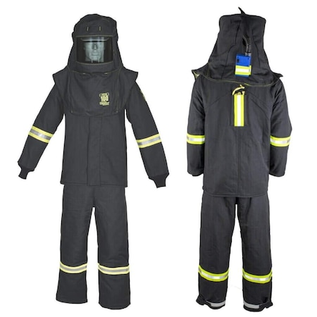 Deluxe Arc Flash Clothing Kit, 100 Cal, Includes LED and Vent, Black, L MPN:TCG6B-ESL-L+HVSL