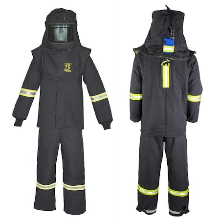 Arc Flash Clothing Kit, 75 Cal, Includes Bib, Escape Strap, Light & Vent, Black, L MPN:TCG75B-ES-L+HVSL