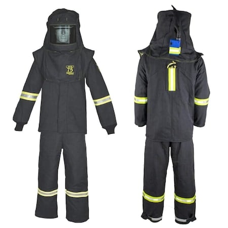 Arc Flash Clothing Kit, 75 Cal, Includes Escape Strap, Light & Vent, Black, M MPN:TCG75B-ES-M+HVS