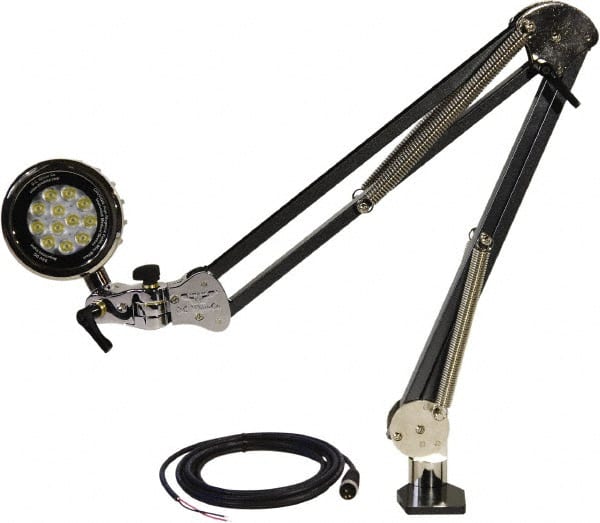 Machine Lights, Machine Light Style: Spring Arm, Mounting Type: Table Edge Clamp, Wattage: 12 W, Voltage: 24 V, Arm Length: 43 in, Cord Length (Feet): 12 ft MPN:LED43ARM-10-24V