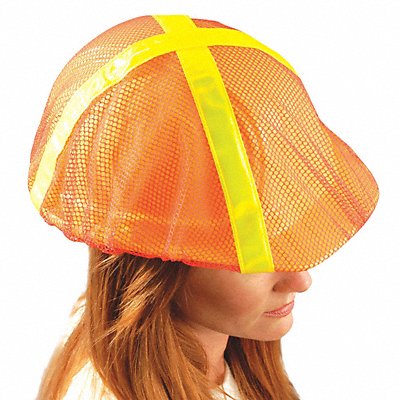 Hard Hat Cover Polyester Mesh Orange MPN:V896-RO