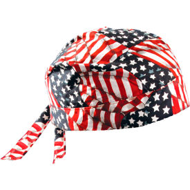 OccuNomix Regular Tie Hat With Elastic Rear Band Wavy Flag 12 Pack TN5-WAV TN5-WAV - Pkg Qty 12
