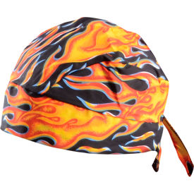 OccuNomix Deluxe Tie Hat With Elastic Rear Band Flame 12 Pack TN6-FLA TN6-FLA - Pkg Qty 12