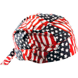 OccuNomix Deluxe Tie Hat With Elastic Rear Band Wavy Flag 12 Pack TN6-WAV TN6-WAV - Pkg Qty 12