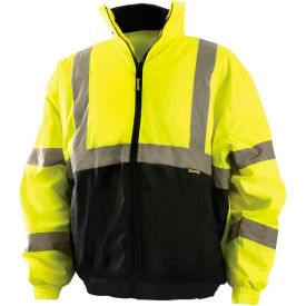 OccuNomix Value Bomber Jacket Class 3 Hi-Vis Yellow With Black Bottom L LUX-250-JB-BYL LUX-250-JB-BYL
