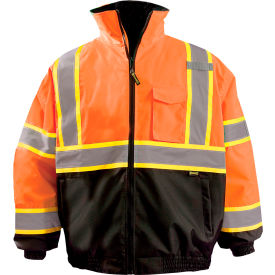 OccuNomix 2-in-1 X Back Hi-Visibility Bomber Jacket with Black Bottom Class 3 L Orange LUX-350-B2X-OL