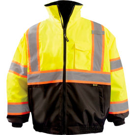 OccuNomix 2-in-1 X Back Hi-Visibility Bomber Jacket with Black Bottom Class 3 L Yellow LUX-350-B2X-YL
