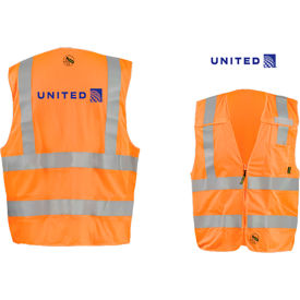 UNITED Imprinted Break-Away Mesh Vest w/Zipper ANSI Class 2 Orange S LUX-SSGCB-OSPZ5WF