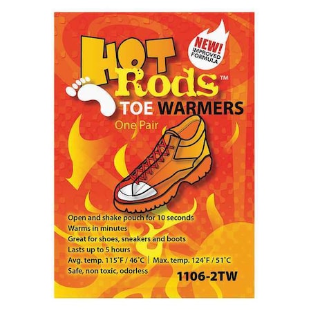 Toe Warmer, Up to 5 hr, Air-Activated, 112 Degrees F Avg. Temp., 5 PK MPN:1106-10TW